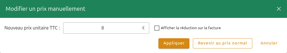 Configuration des commandes